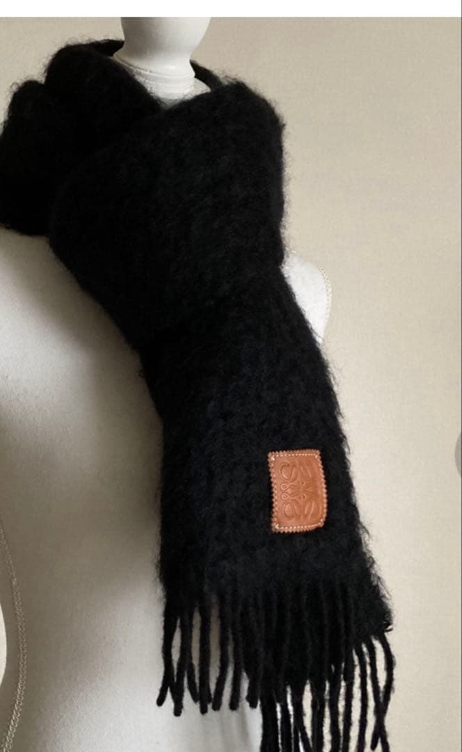 ロエベ　LOEWE マフラー　正規品　ブラック