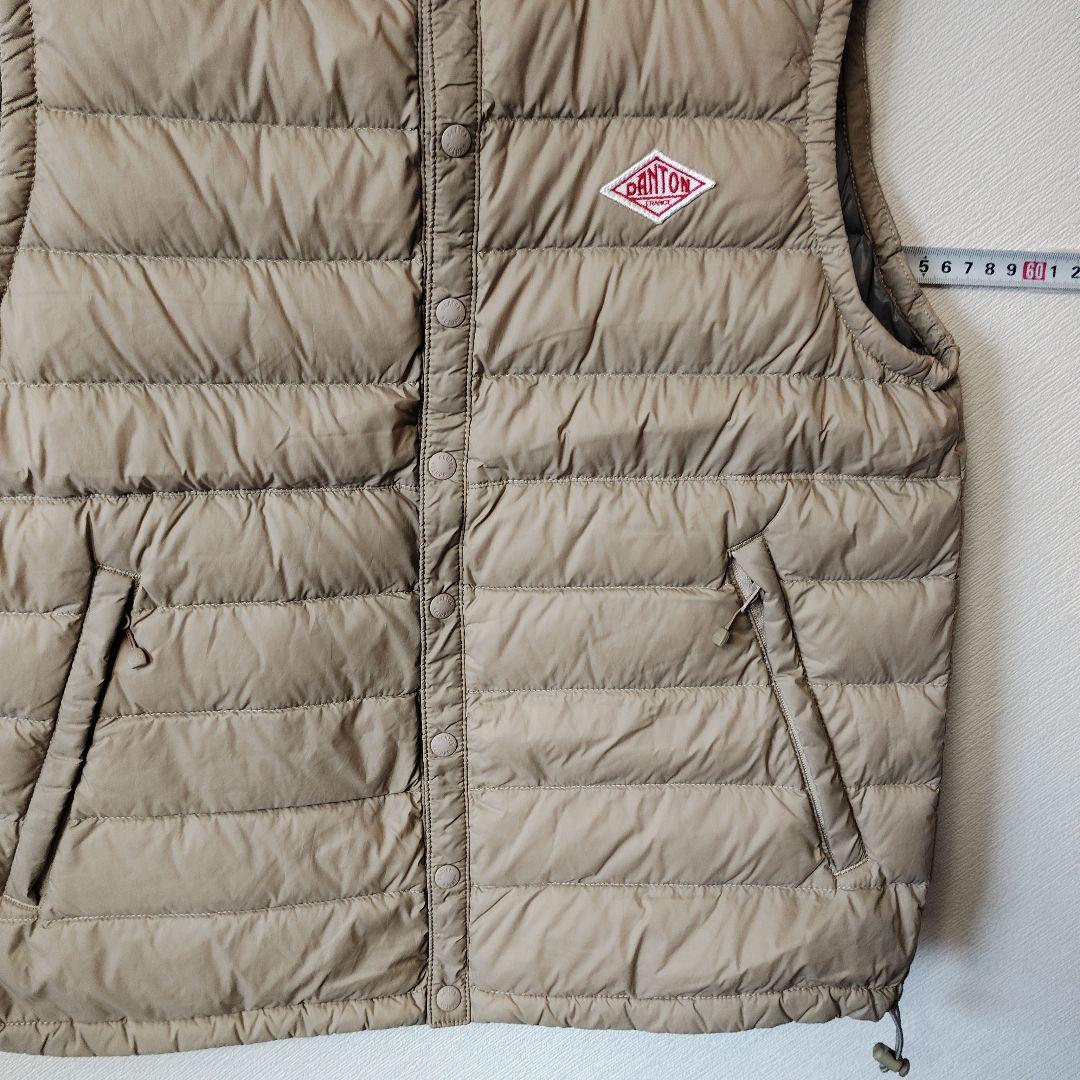 クリーニング済 ダントン　34 ベージュ キルティングダウンベスト