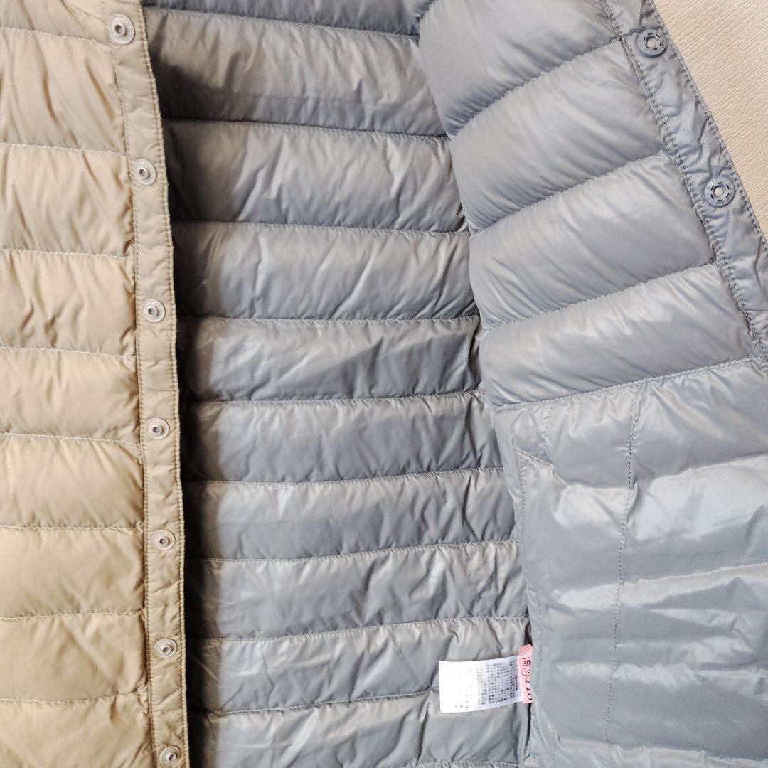 クリーニング済 ダントン　34 ベージュ キルティングダウンベスト
