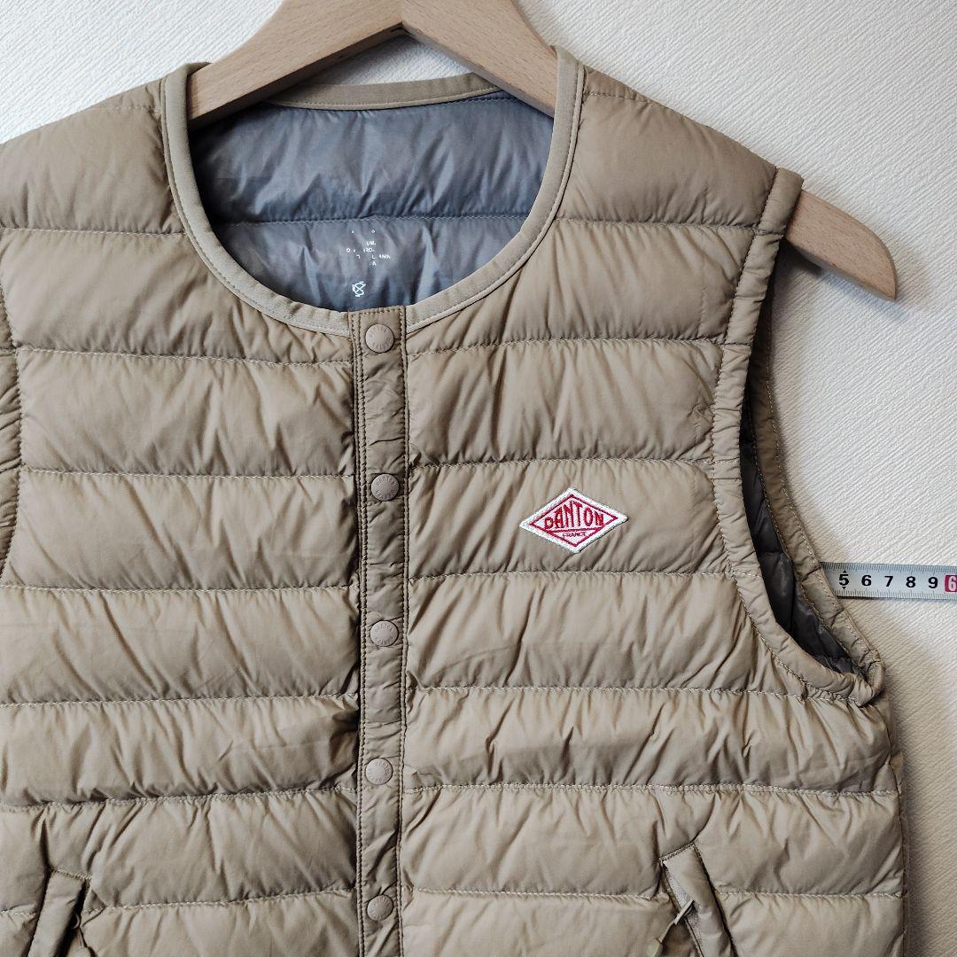 クリーニング済 ダントン　34 ベージュ キルティングダウンベスト