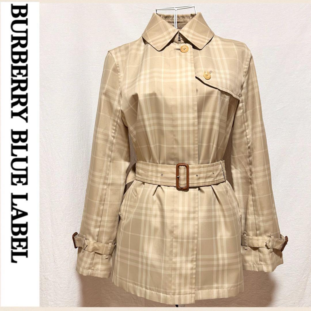 美品 バーバリー ブルーレーベル トレンチコート ジャケット チェック柄 コート
