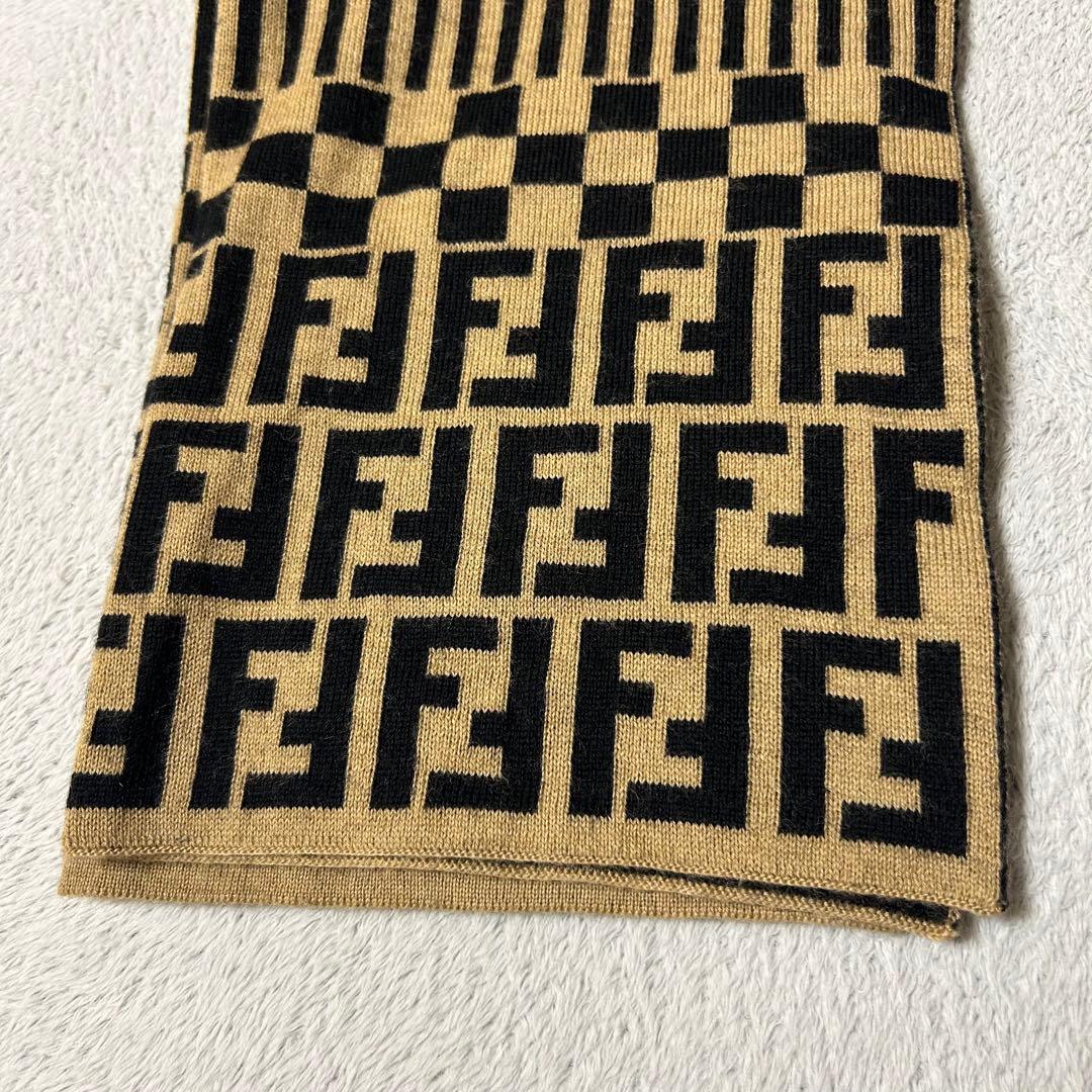 FENDI ズッカ柄マフラー ストール メリノウール100%