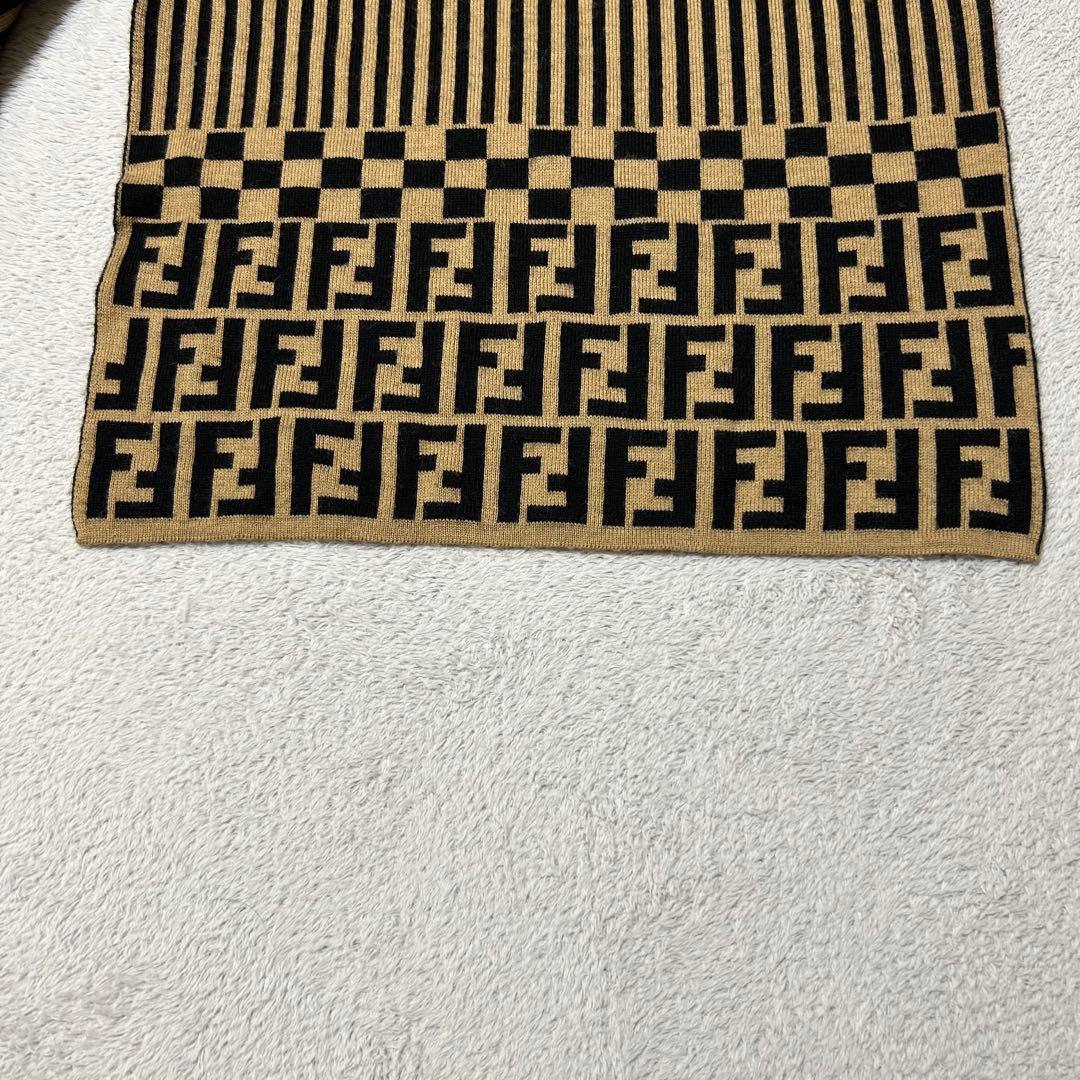 FENDI ズッカ柄マフラー ストール メリノウール100%