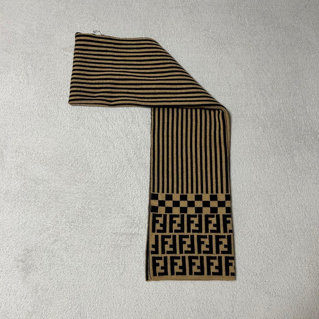 FENDI ズッカ柄マフラー ストール メリノウール100%