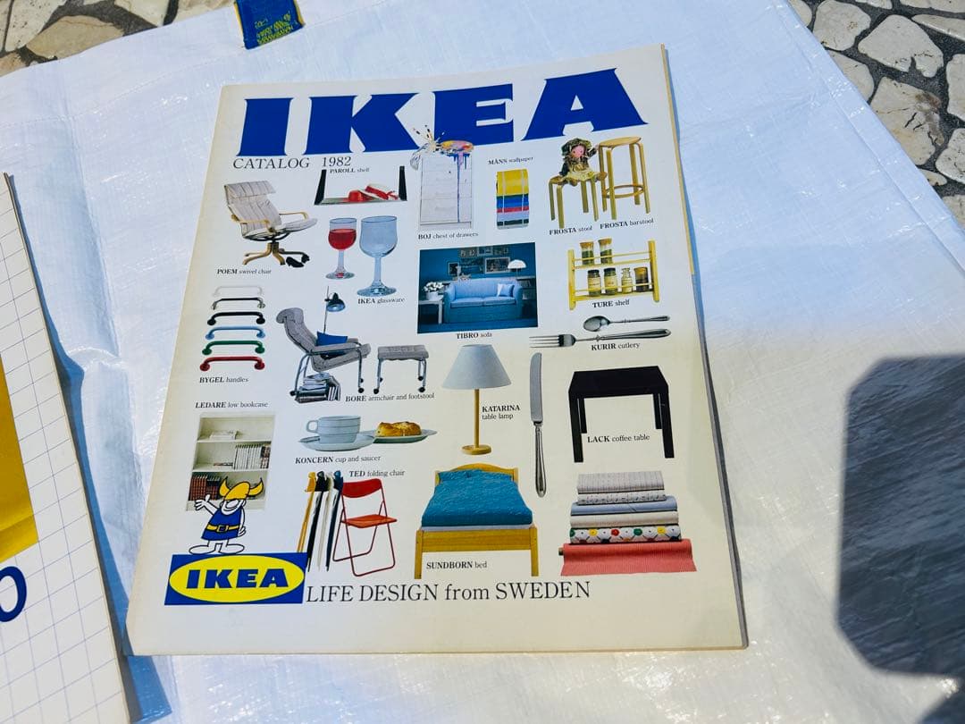 レア‼️43年もの‼️IKEA 家具カタログ(当時のもの) ＋白トートバッグ　美品‼️