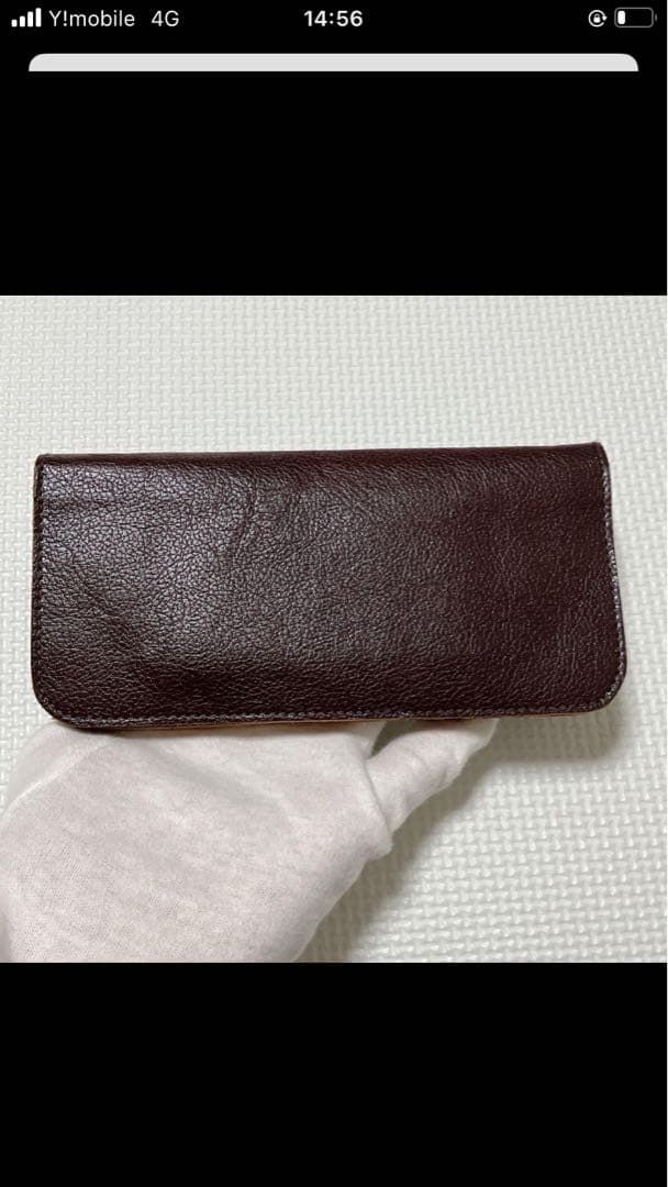 未使用　IL BISONTE イルビゾンテ　レザーフラップ長財布　チョコ　濃茶
