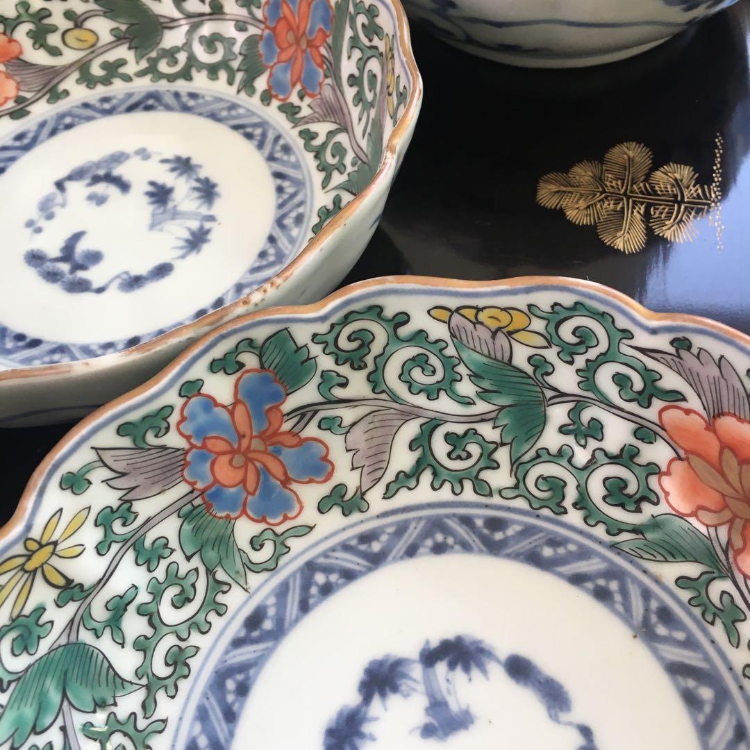 和ちゃん様リクエスト　古伊万里　色絵花唐草　なます皿　成化年製