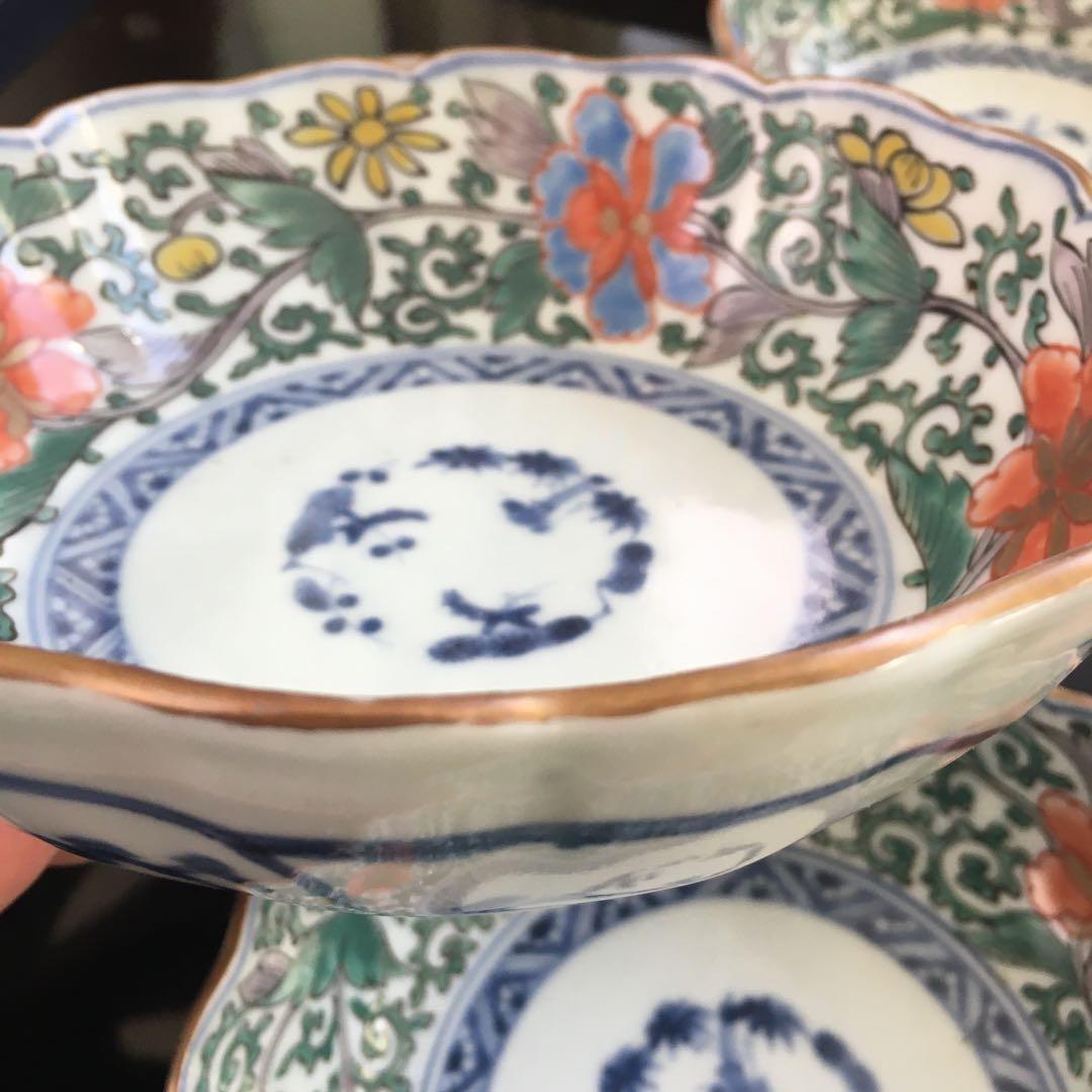 和ちゃん様リクエスト　古伊万里　色絵花唐草　なます皿　成化年製