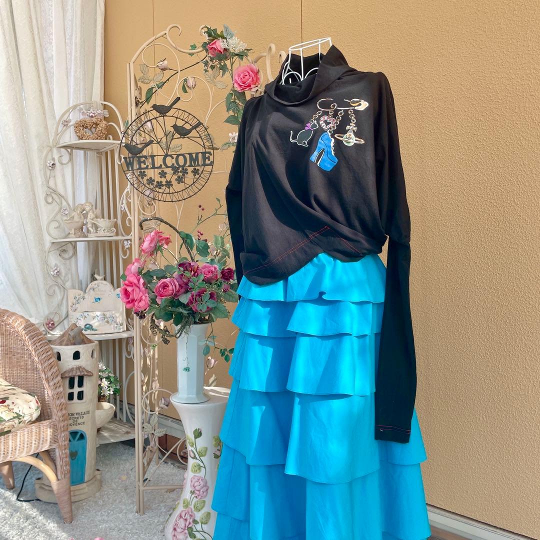 ヴィヴィアンウエストウッド　変形カットソー　オーブ　黒猫