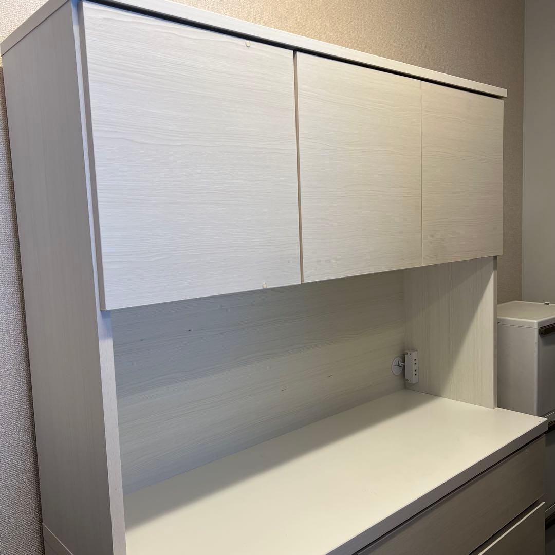 完成品 ホワイト キッチン 食器棚 引き出し ドア ホワイト レンジ台 大容量