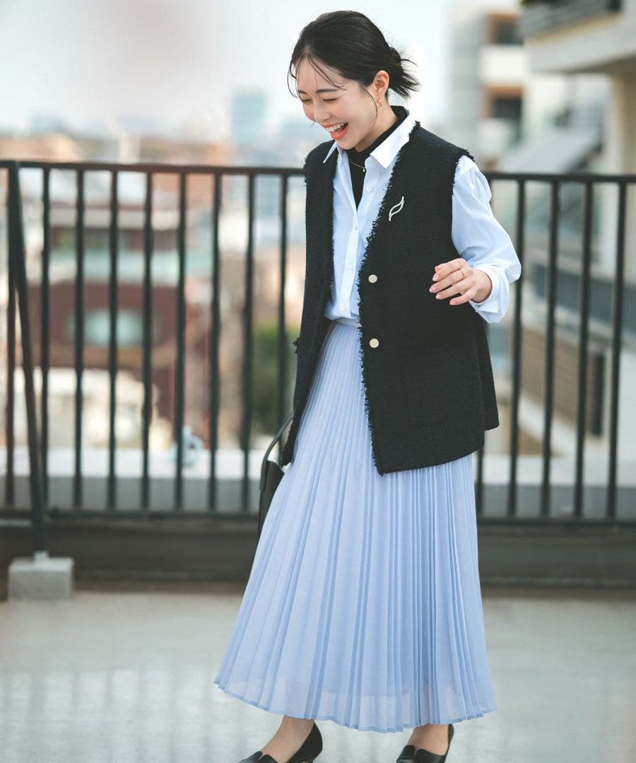 COHINA ミックスツイードジレ