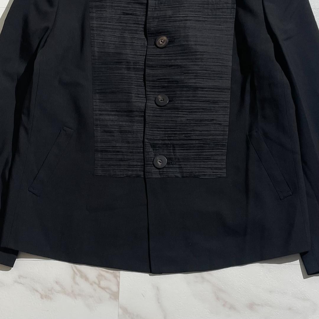希少✨イッセイミヤケ メンズ マオカラープリーツジャケット 3 黒