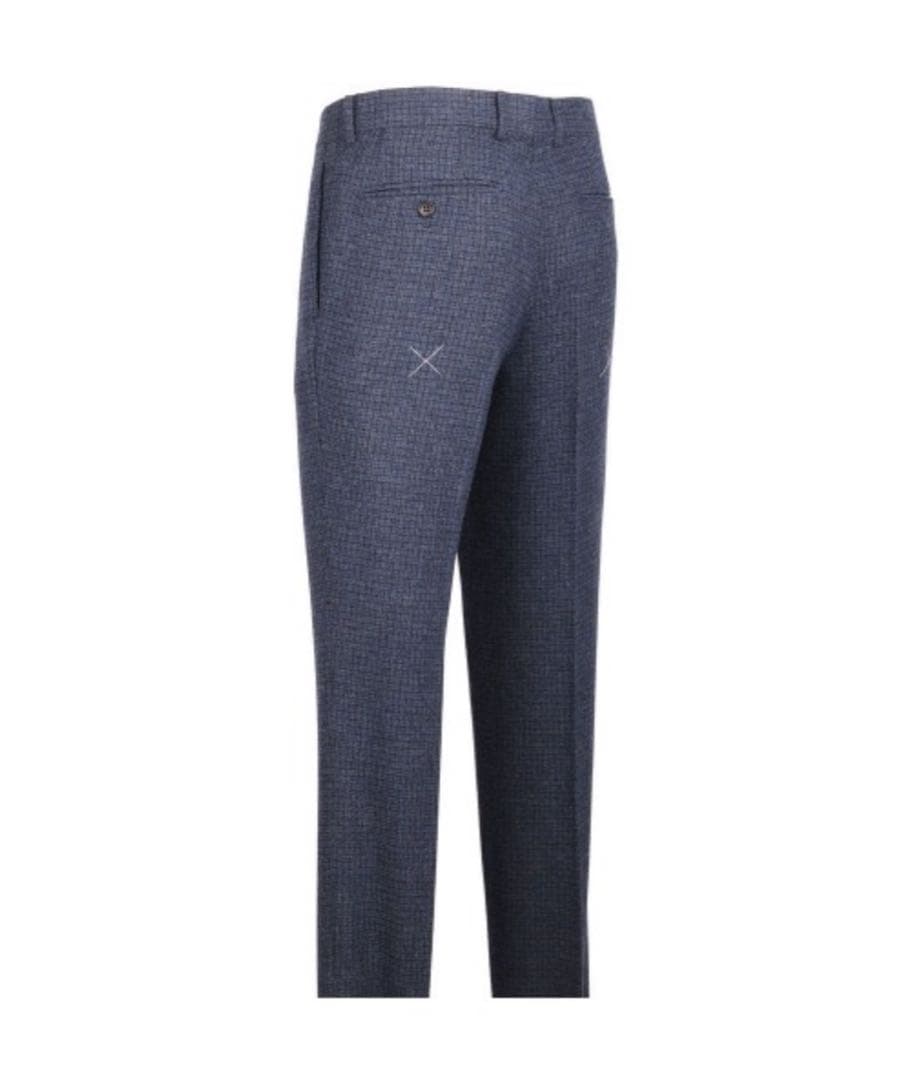 suit select Y4 ダークブルー チェック柄 ビジネススーツ