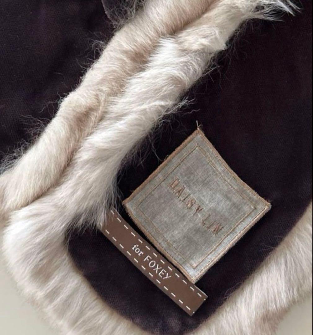 FOXEY定番 チンチラ タイ マフラー Fur s Stole 人気カプチーノ