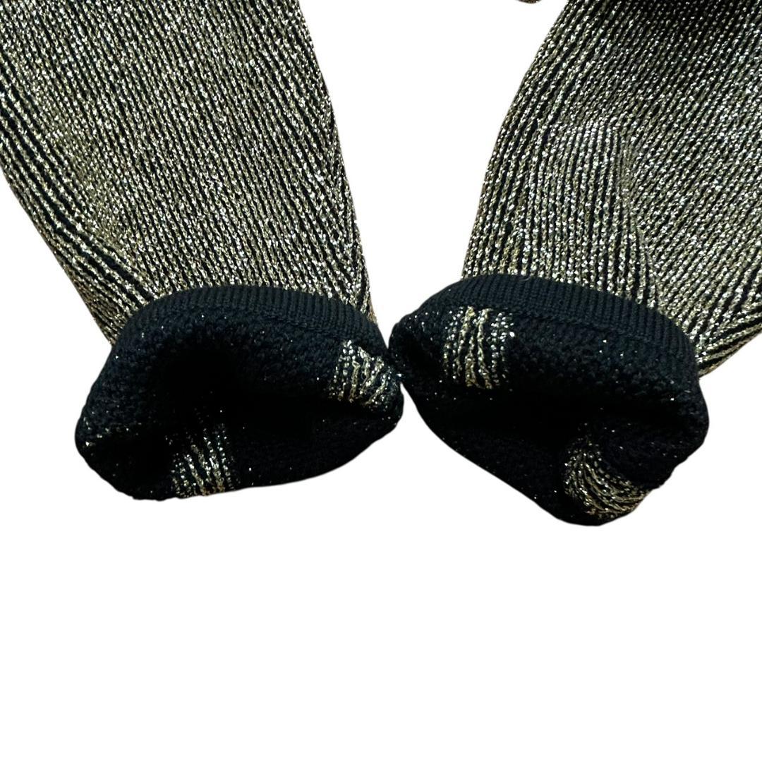 イヴ・サンローラン ヴィンテージ ラメ入り ニットセットアップ ゴールド　M