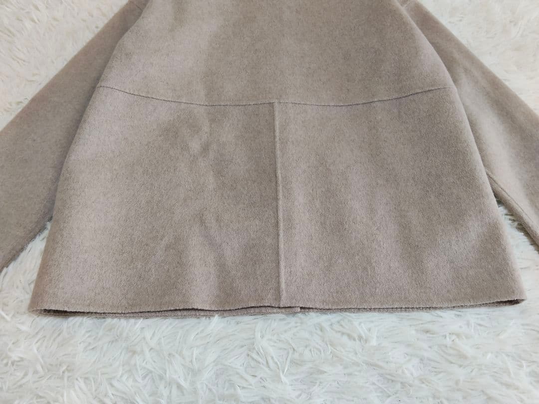 ★PA★インデヴィ　ハミルトンウールリバーノーカラーショートコート