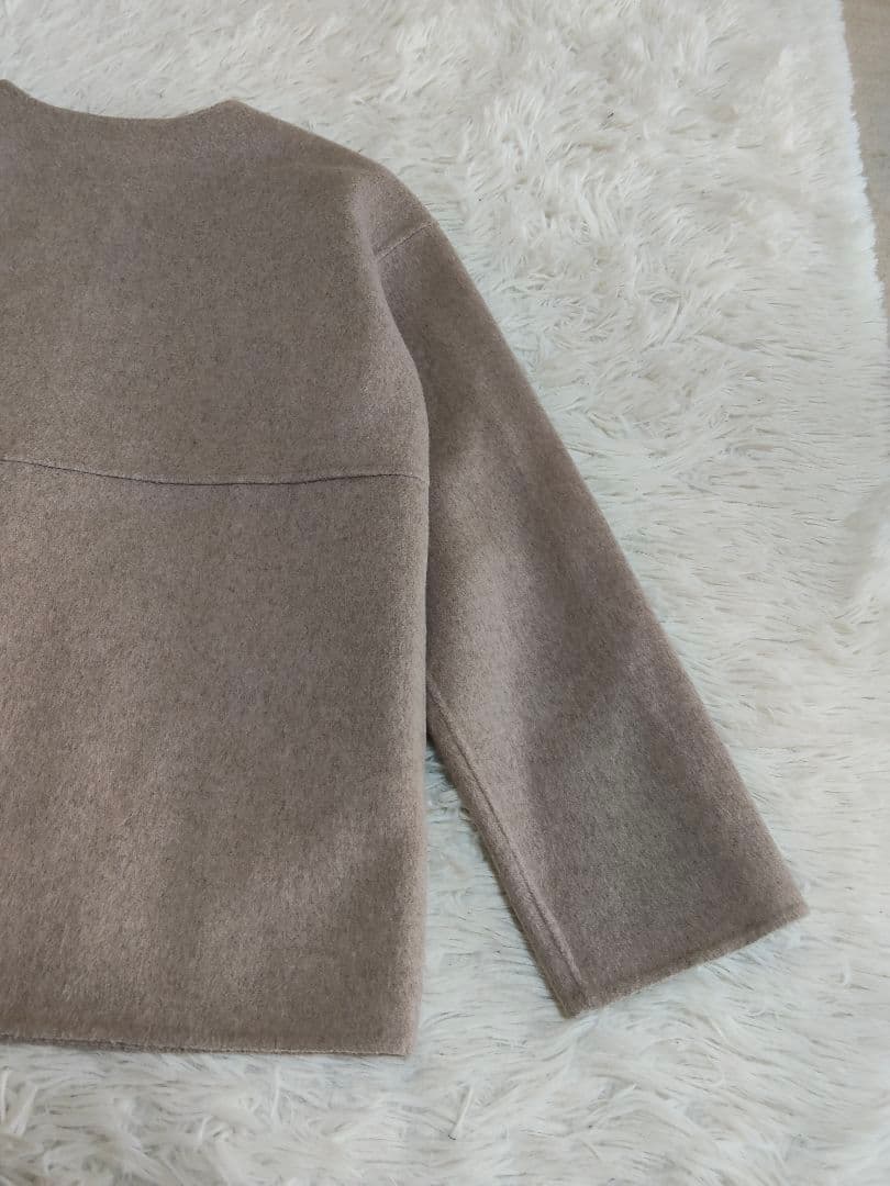 ★PA★インデヴィ　ハミルトンウールリバーノーカラーショートコート