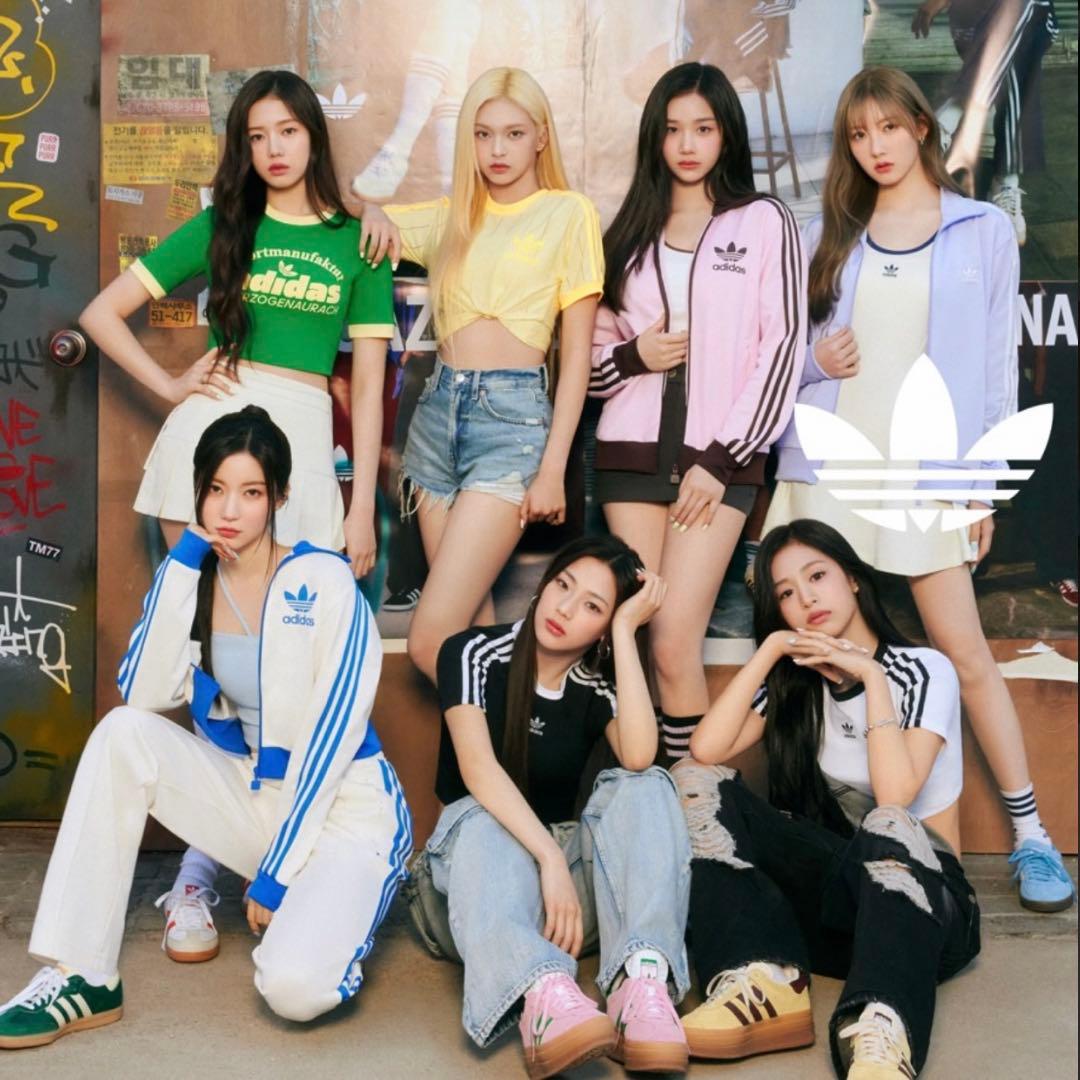 新品L⭐️韓国限定 adidas トラックジャケット 刺繍ロゴ ピンク×ブラウン