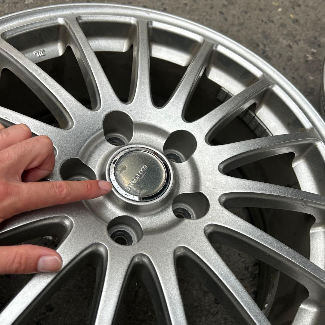 枠② 送料込 17インチ シルバー多スポークホイール4個セット