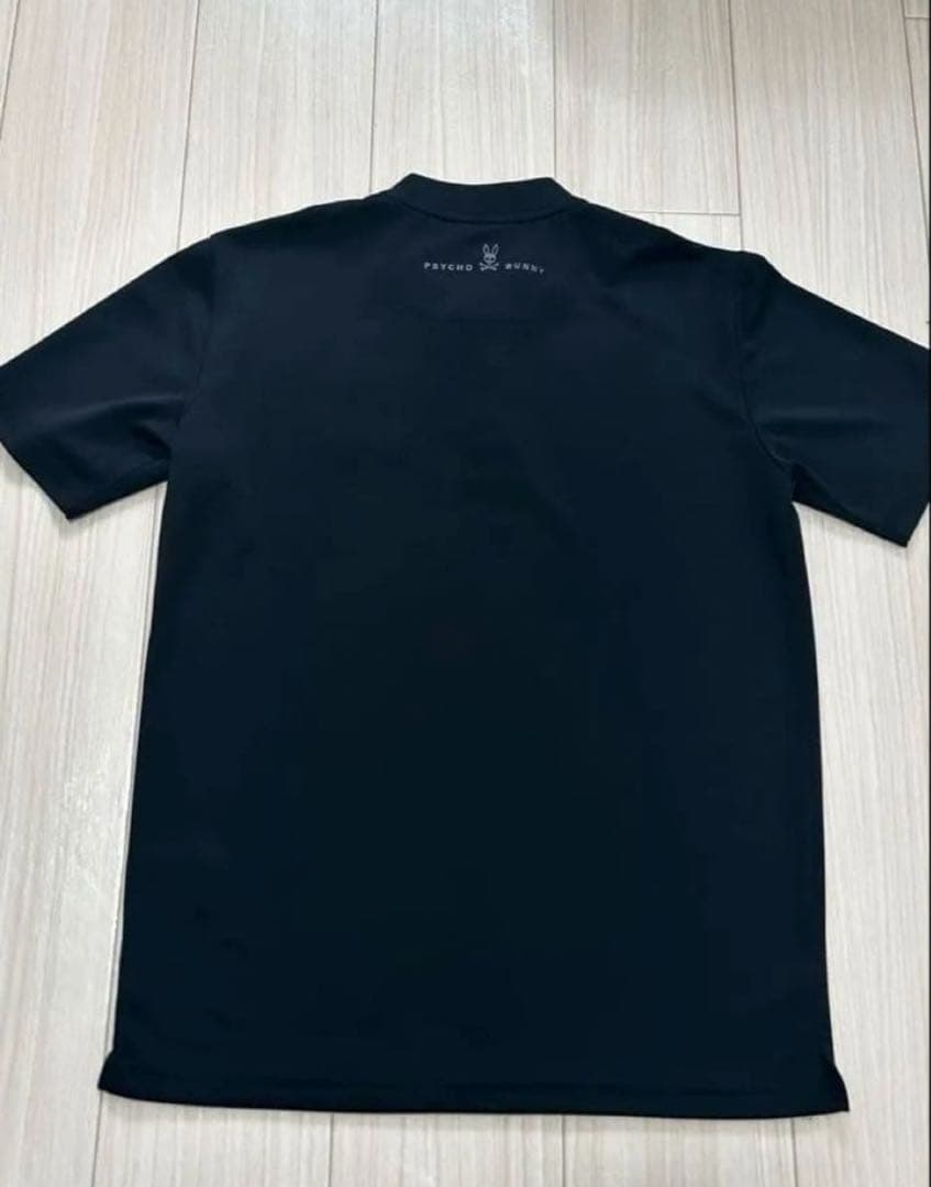 Psycho Bunny サイコバニー モックネック ゴルフウェア ロゴ刺繍 黒