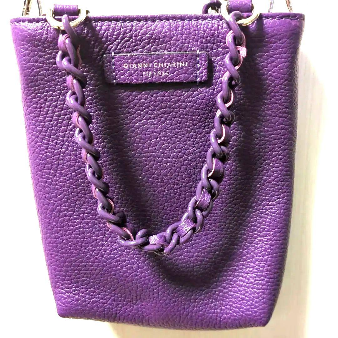 GIANNI CHIARINI パープル ショルダーバッグ（袋付き）