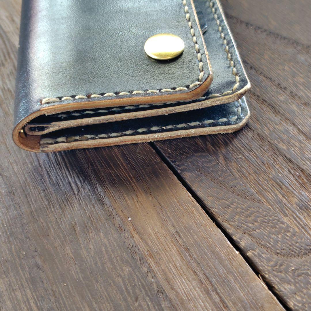 トラッカーウォレット 手染め 顔料仕上げ 2層