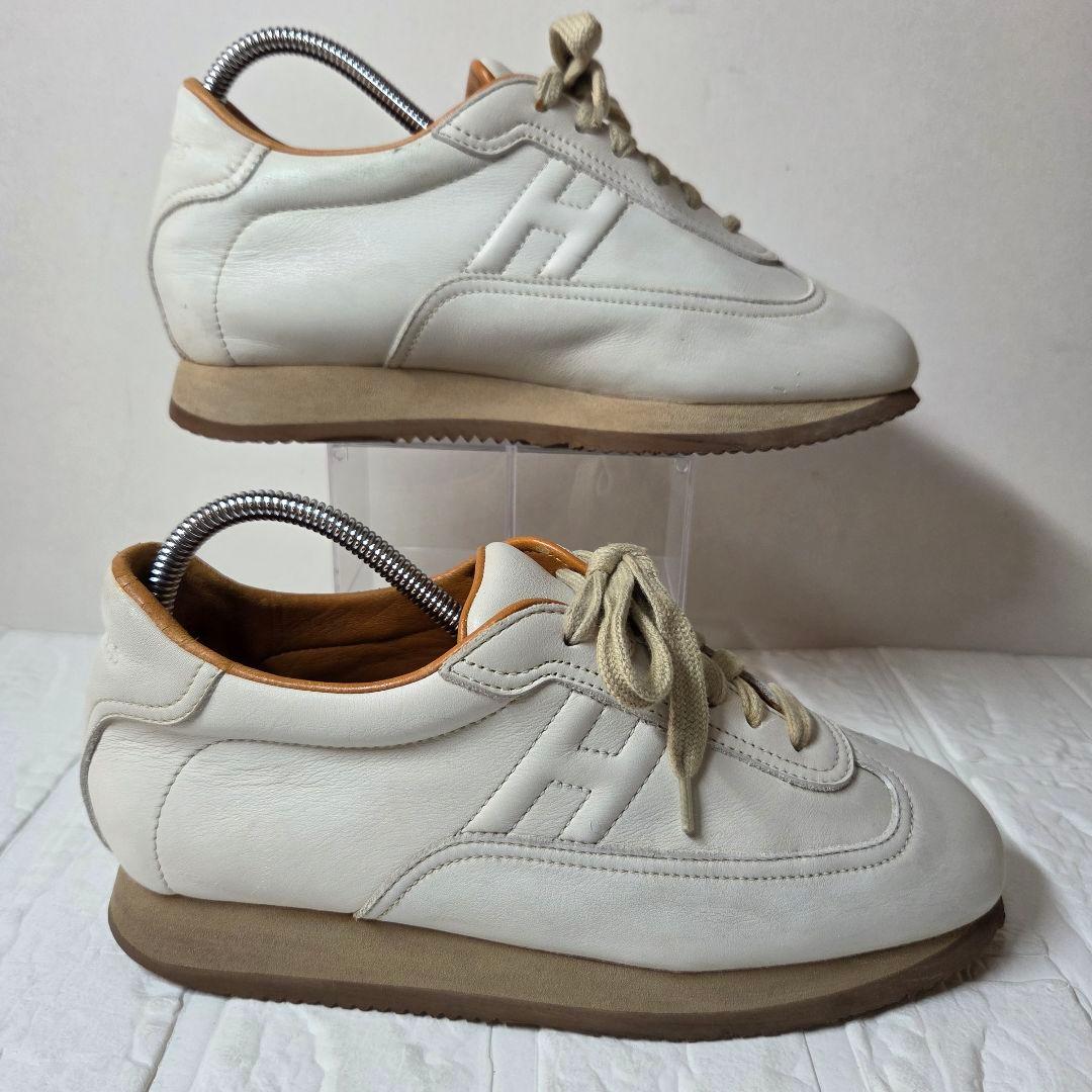 HERMES スニーカー ホワイト 37(23.5cm) Hロゴ