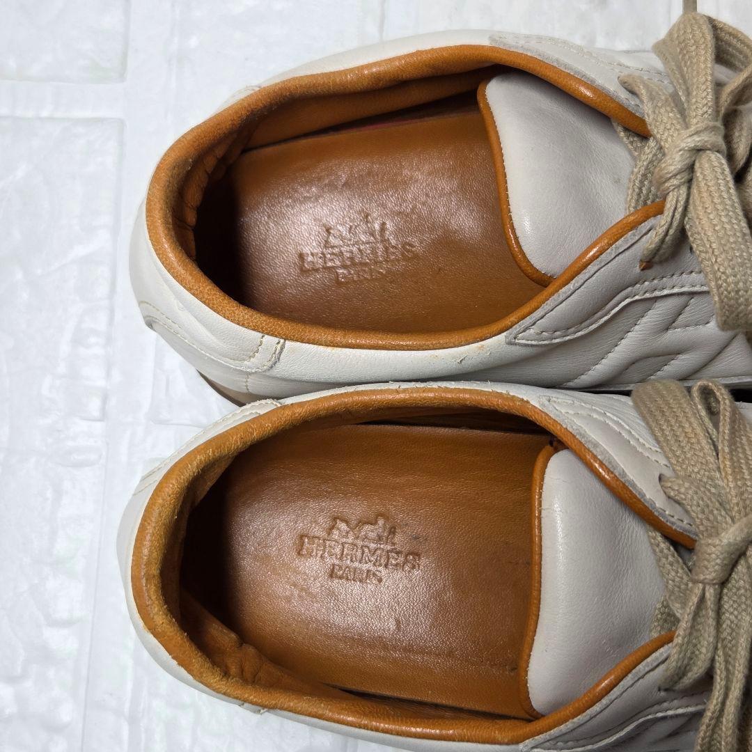 HERMES スニーカー ホワイト 37(23.5cm) Hロゴ