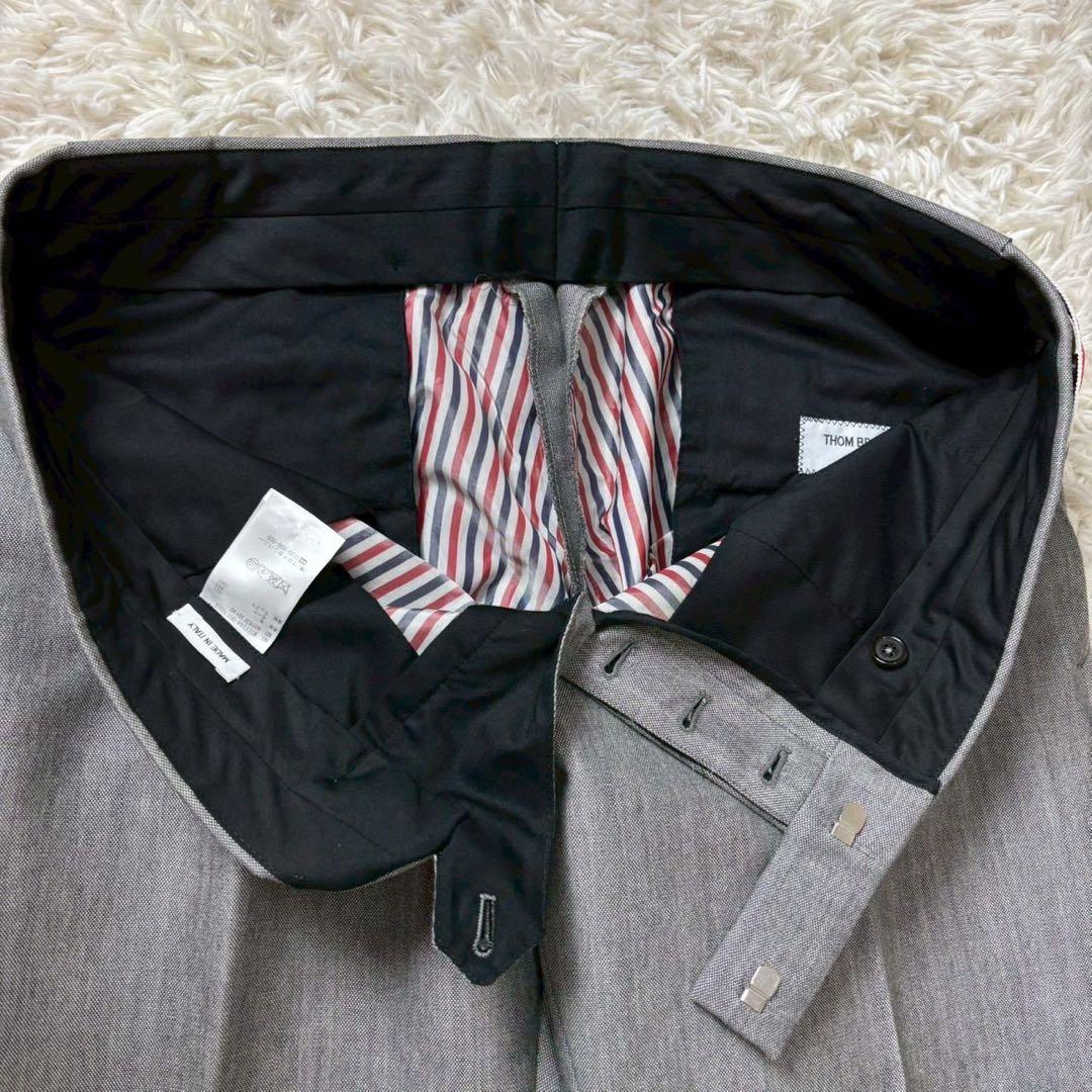 未使用級　トムブラウン　高級　ウールモヘヤ　スラックス　トリコロール　グレー　3