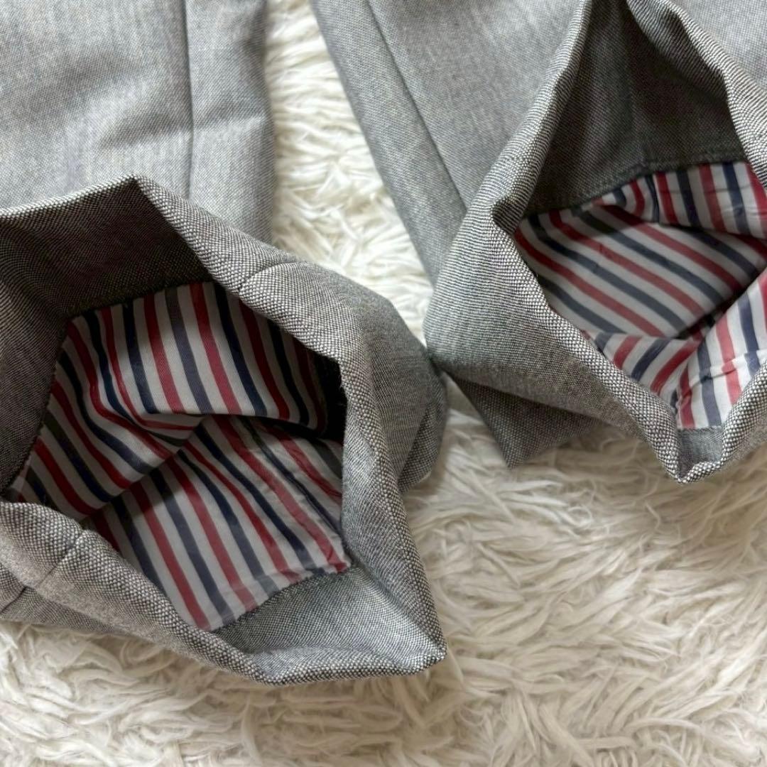 未使用級　トムブラウン　高級　ウールモヘヤ　スラックス　トリコロール　グレー　3