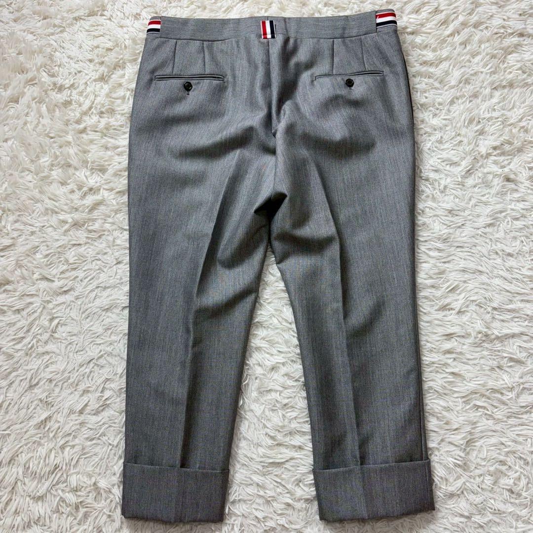 未使用級　トムブラウン　高級　ウールモヘヤ　スラックス　トリコロール　グレー　3