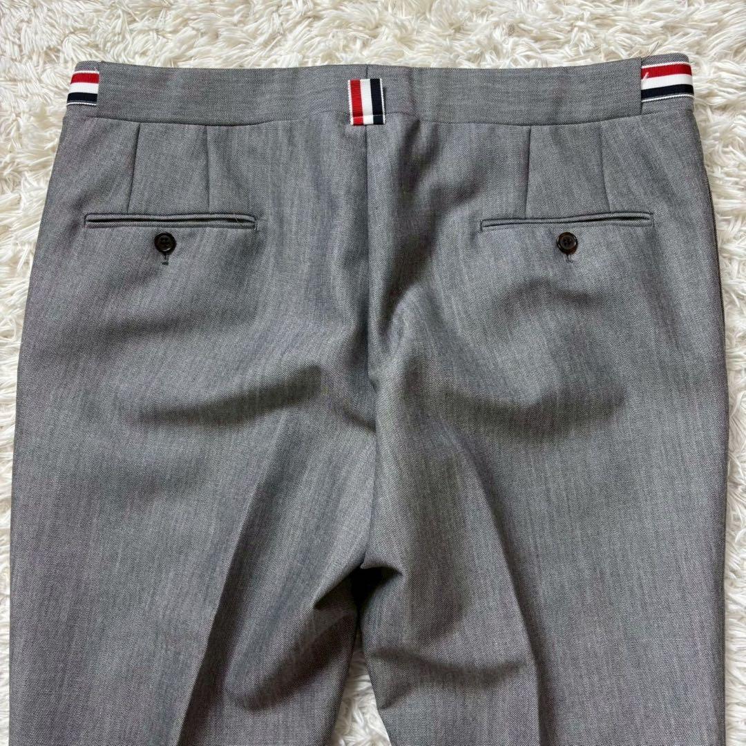 未使用級　トムブラウン　高級　ウールモヘヤ　スラックス　トリコロール　グレー　3