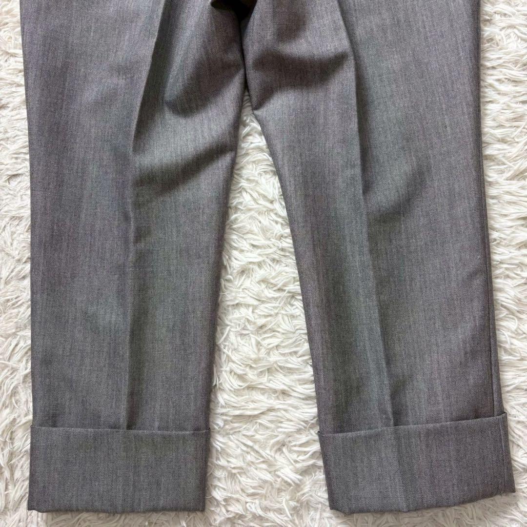 未使用級　トムブラウン　高級　ウールモヘヤ　スラックス　トリコロール　グレー　3