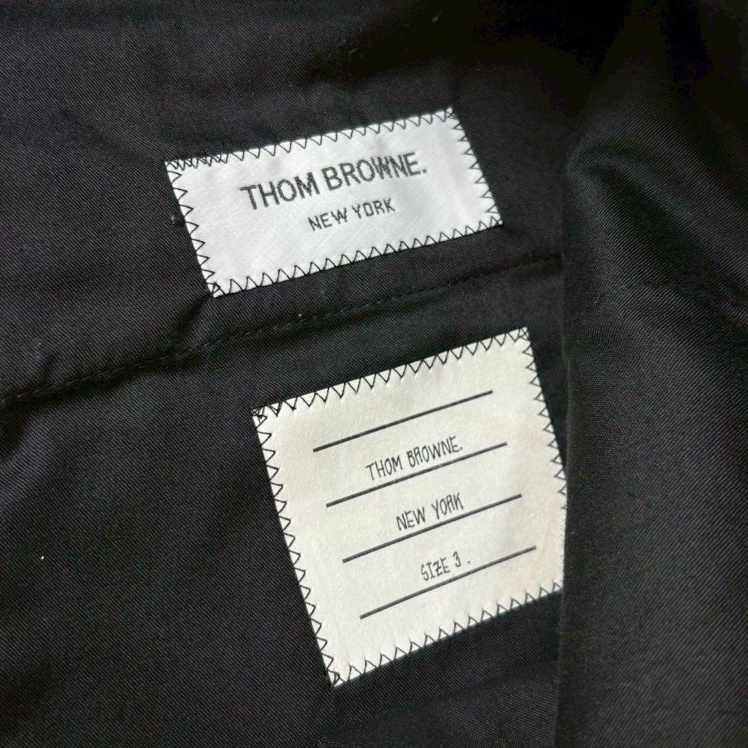 未使用級　トムブラウン　高級　ウールモヘヤ　スラックス　トリコロール　グレー　3