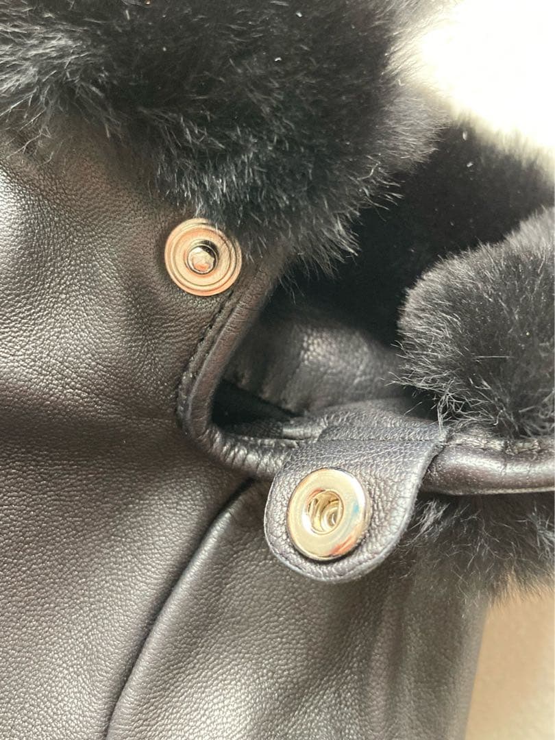 極美品　エルメス　ラムレザー　ミンクファー　グローブ　かケリーカデナ　黒　7