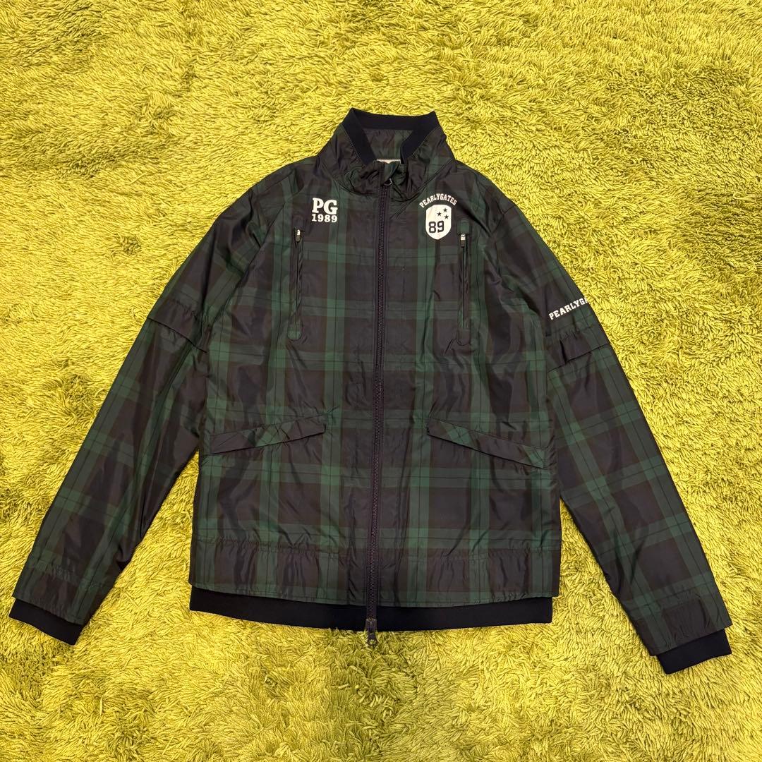 パーリーゲイツ PEARLYGATES ジップジャケット チェック グリーン M