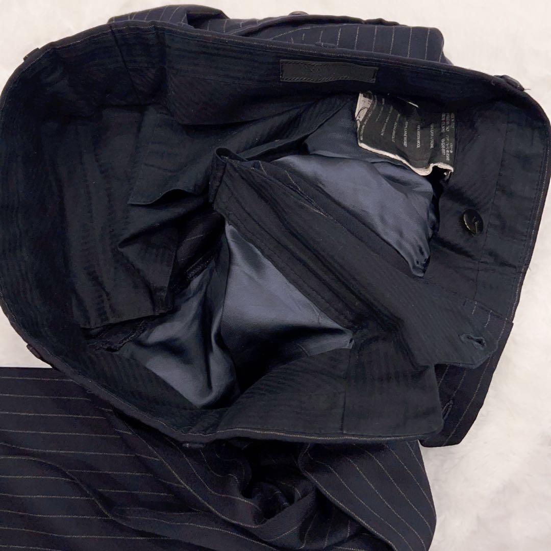 極美品 PRADA ブラック ストライプ ビジネススーツ