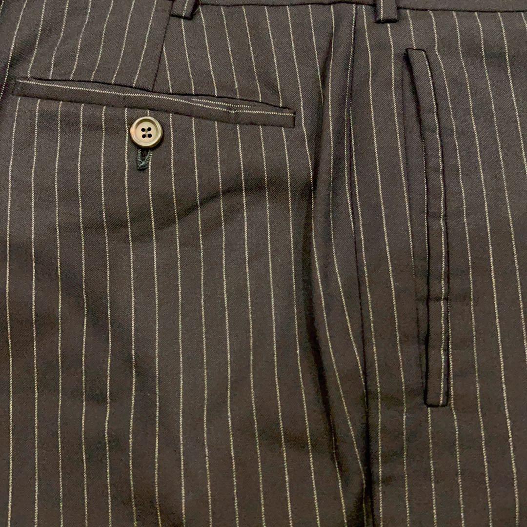 極美品 PRADA ブラック ストライプ ビジネススーツ