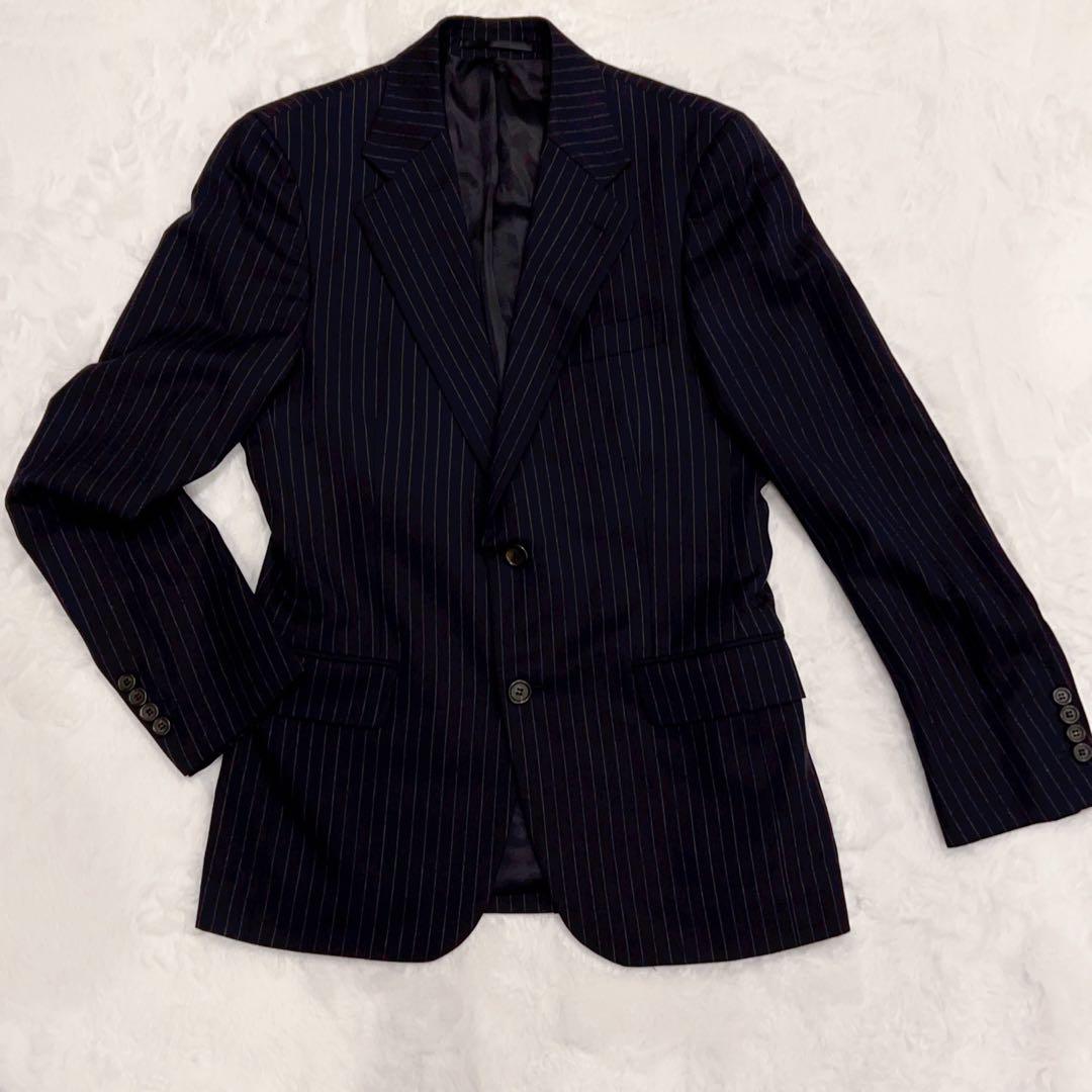 極美品 PRADA ブラック ストライプ ビジネススーツ