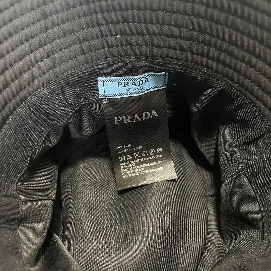 PRADA 黒 バケットハット バケハ M