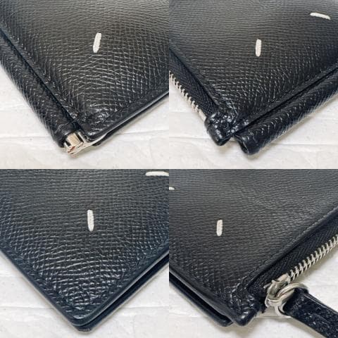 メゾンマルジェラ マネークリップ ブラック 二つ折財布 ケース レザー