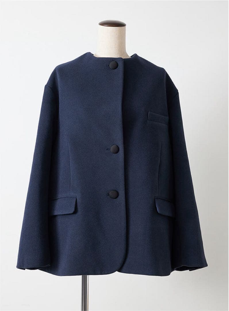 FORME 東原亜希×金子綾　ノーカラージャケット　コート　ネイビー