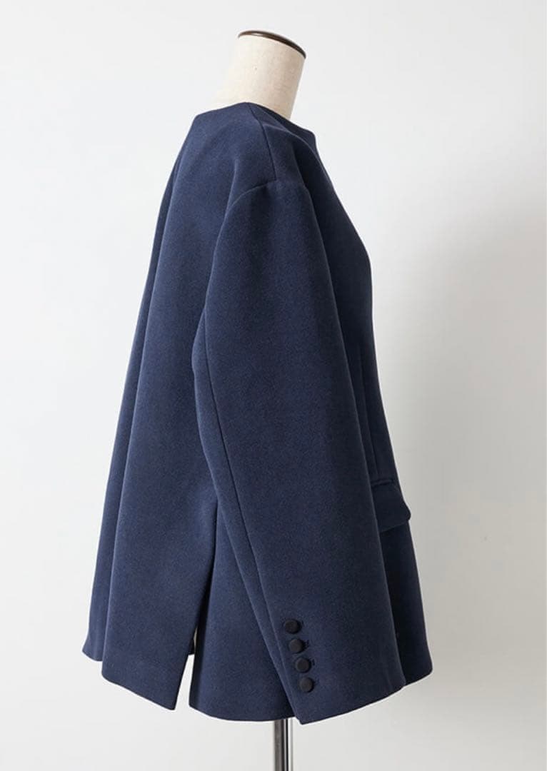 FORME 東原亜希×金子綾　ノーカラージャケット　コート　ネイビー