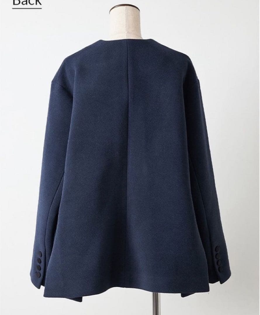 FORME 東原亜希×金子綾　ノーカラージャケット　コート　ネイビー