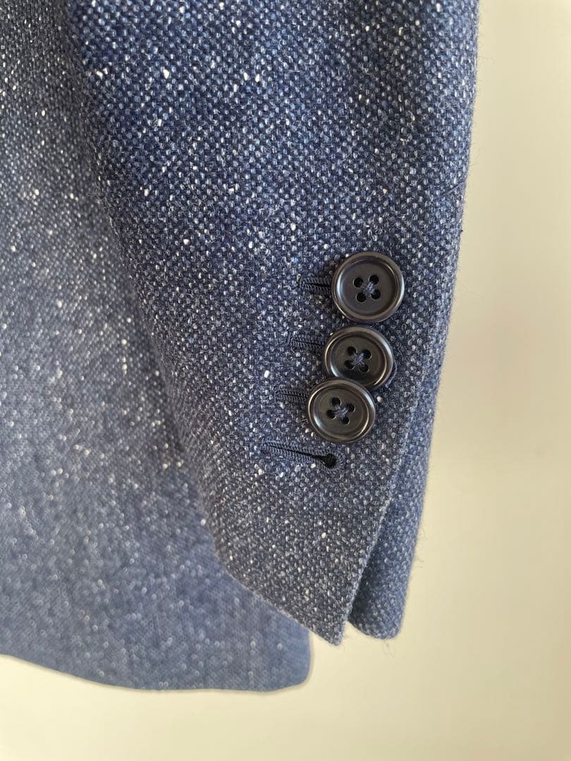 名品！カスタンジア CASTANGIA ジャケット　ネップ　ネイビー　46サイズ