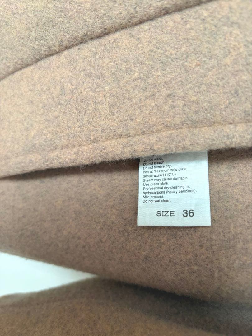 アダムエロペ　ウールボンディングロングコート ベージュ　36