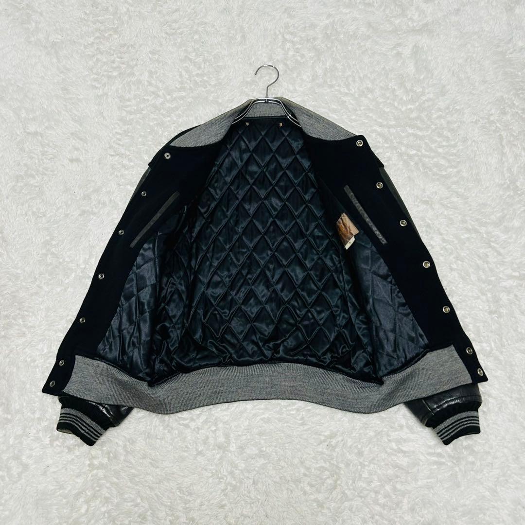 激レア メンズビギ 幻の スタジャン 80s アーチロゴ 日本製 レザー L