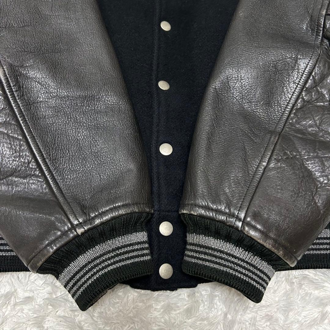 激レア メンズビギ 幻の スタジャン 80s アーチロゴ 日本製 レザー L