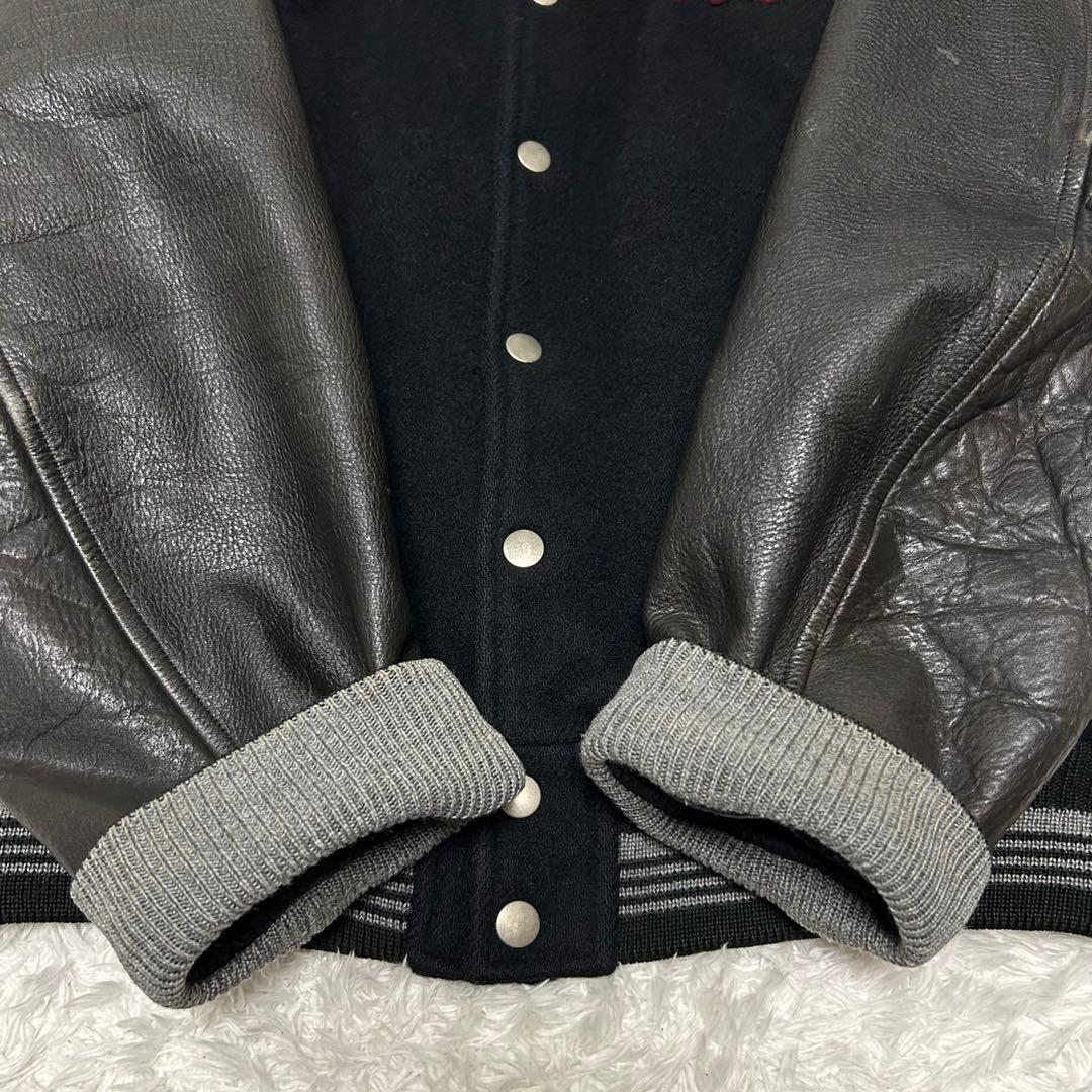 激レア メンズビギ 幻の スタジャン 80s アーチロゴ 日本製 レザー L