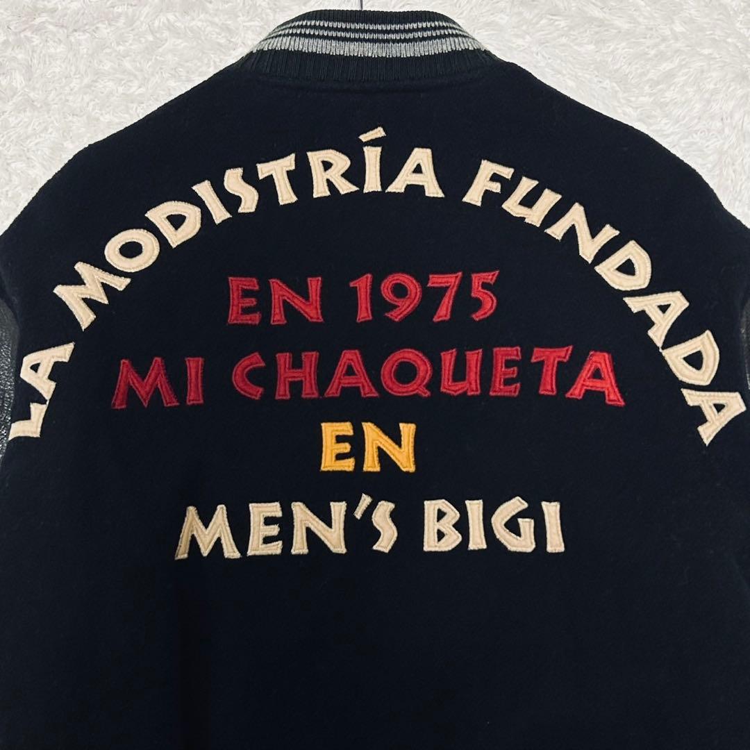 激レア メンズビギ 幻の スタジャン 80s アーチロゴ 日本製 レザー L